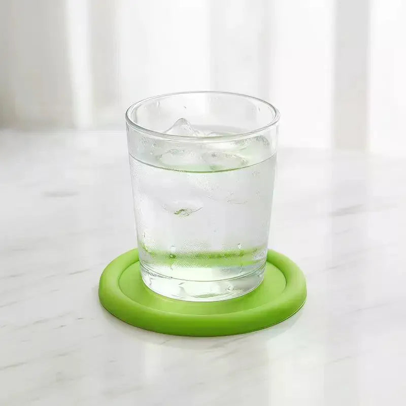 coasters antidérapants silicone tasses thé table boissons moderne vert rouge bleu orange marron fourrés