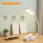 lampe lecture pince rechargeable anti lueur bleue températures luminosité flexible moderne blanc mat