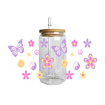 autocollants papillons fleurs tasse imperméable adhésif floral transparent amerique bricolage