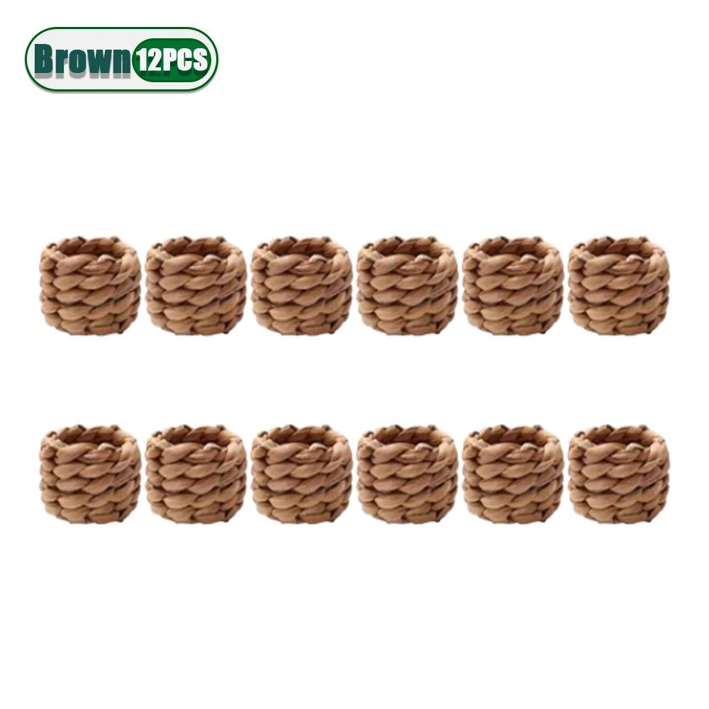 porte serviettes tressés rustiques boho beige marron clair naturels élégants 5cm diamètre set deco