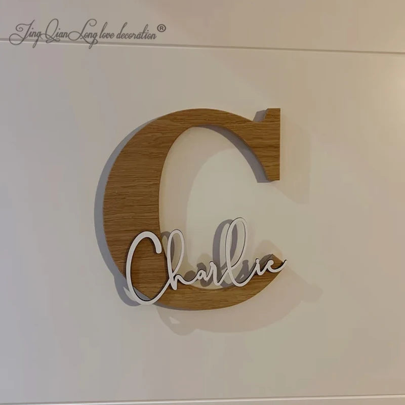lettre décorative bois naturel blanche adhésive moderne minimaliste chambre enfant décoration murale occasionnelle festive
