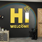 lettres 3d relief autocollant mural décoratif moderne couleur assortie mur intérieur