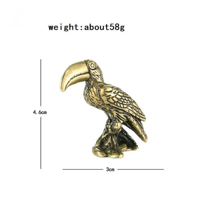 statue oiseau ara jaune doré plumes détaillées art asiatique décor maison 58g 4.6cm haute