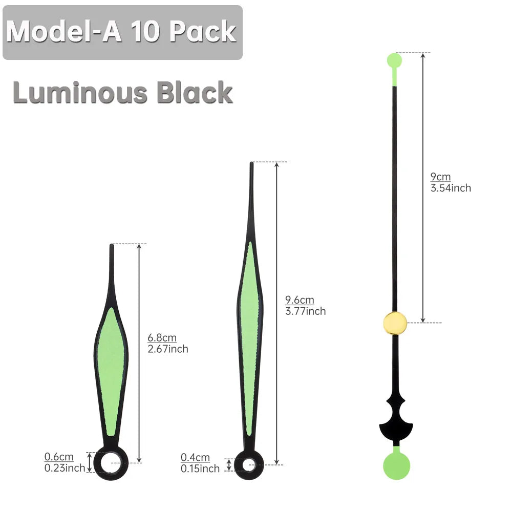 aiguilles montre vert clair noir blanc lisses modernes horloges murales remplacement bricolage quartz