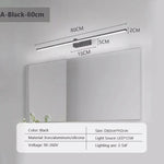 lampe murale led moderne noire fixée mur 100cm 40cm 60cm 80cm