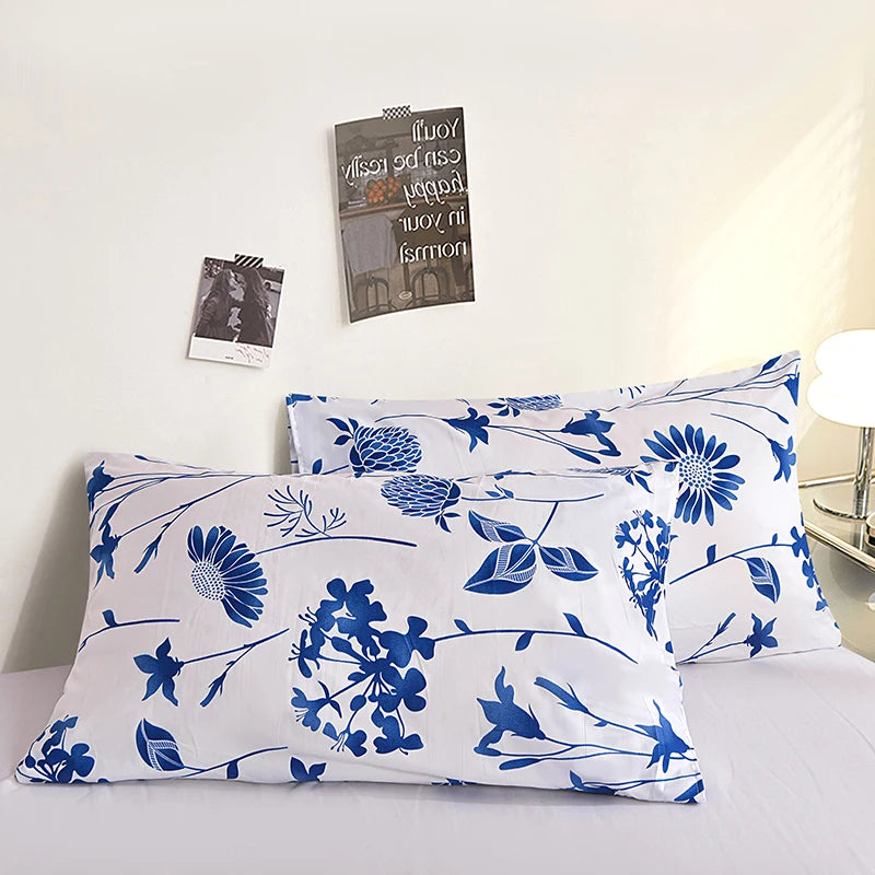 lot deux taies d'oreiller rectangulaires 48x74cm housse coussin décorative motif géométrique moderne