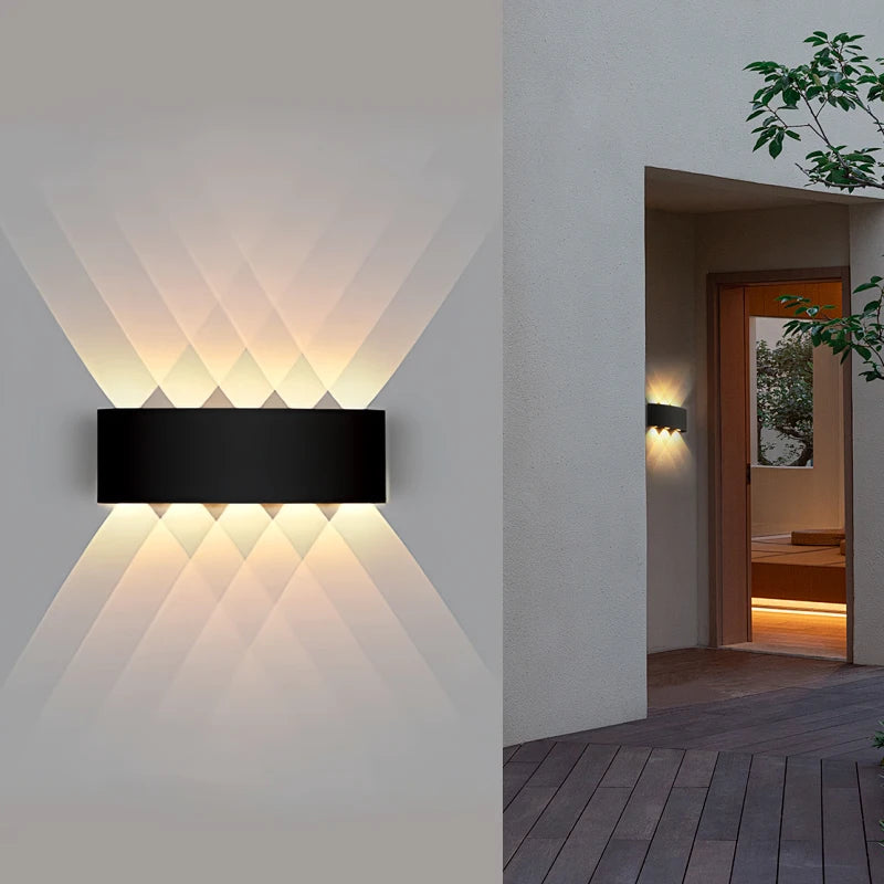 éclairage moderne applique murale led 10w 4lumières chevrons doré noir minimalisteextérieurintérieur