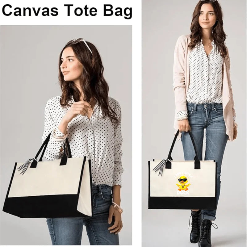 sac main toile beige noir canard lunettes soleil respectueux environnement moderne casual