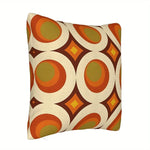 housse coussin géométrique rétro multicolore orange vert marron 45x45cm décorative chambre salon voiture