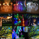 guirlande lumineuse solaire multicolore translucides 20 led 30 led 50 led moderne extérieure jardin