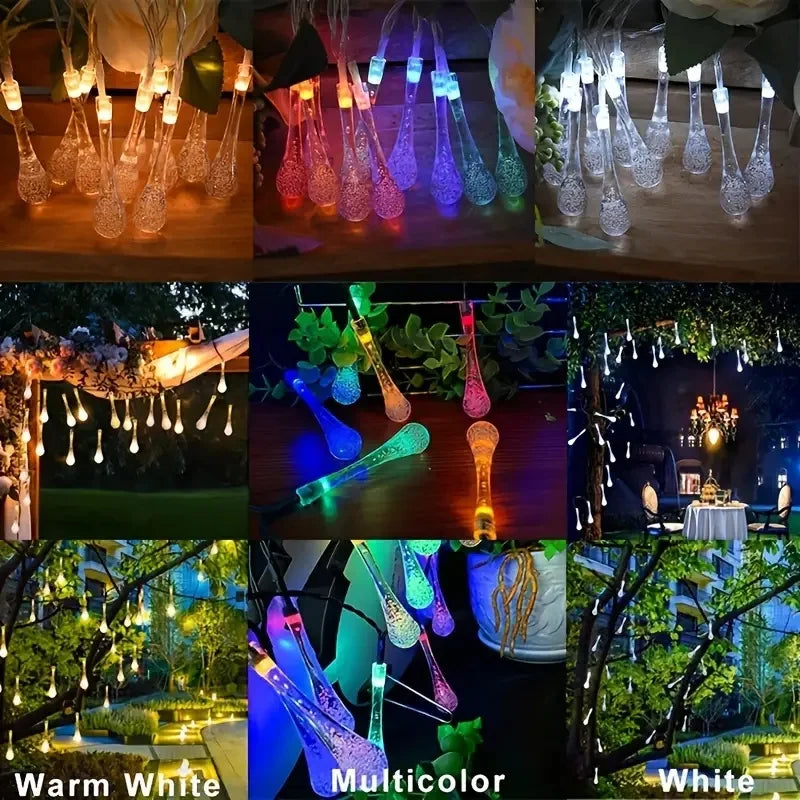 guirlande lumineuse solaire multicolore translucides 20 led 30 led 50 led moderne extérieure jardin