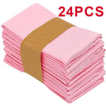 serviettes table rose unies 40x40cm polyester durables mariage banquet décoration maison festive