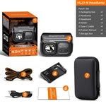 lampe frontale led rechargeable ip44 noir orange rayures moderne camping