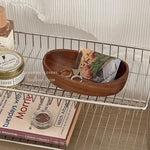 plateau rangement bois oval moderne organise bijoux livres objets ménagers