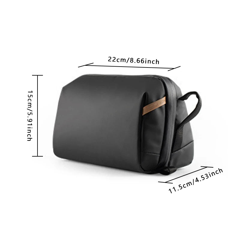 sac cosmétique vert olive noir polyester réutilisable moderne trousse toilette étanche grande capacité voyages
