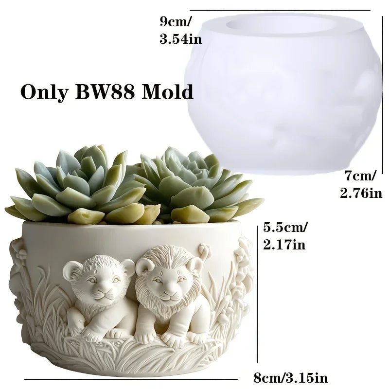 moule silicone cache pot crâne fleurs décoratif résine plante succulente jardin objet artisanal noir