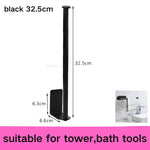 porte serviettes porte papier toilettique acier inoxydable réutilisable moderne clips crochets noir multifonctionnel sans