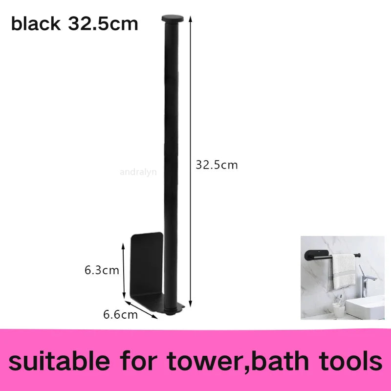 porte serviettes porte papier toilettique acier inoxydable réutilisable moderne clips crochets noir multifonctionnel sans