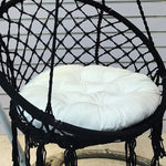 Coussin rond gris clair pour chaise suspendue en osier