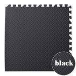 tapis fitness noir texture géométrique antidérapant imperméable moderne 30cm 30cm
