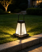 lanterne moderne extérieure étanche noir texture translucide éclairage paysager sol ip65 led assemblage