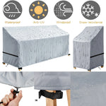 housse banc jardin gris moderne imprimé gouttes d'eau velcro drawstring buckles protection extérieure