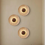applique murale moderne pierre bois marron foncé led cuisine chambre coucher