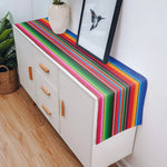 table chemin table lin multicolore rayures jour morts moderne festive