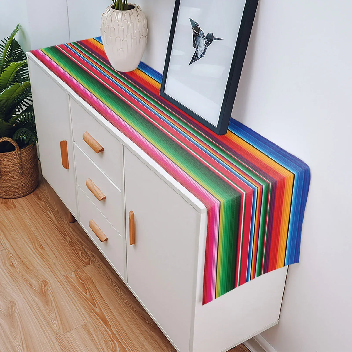table chemin table lin multicolore rayures jour morts moderne festive