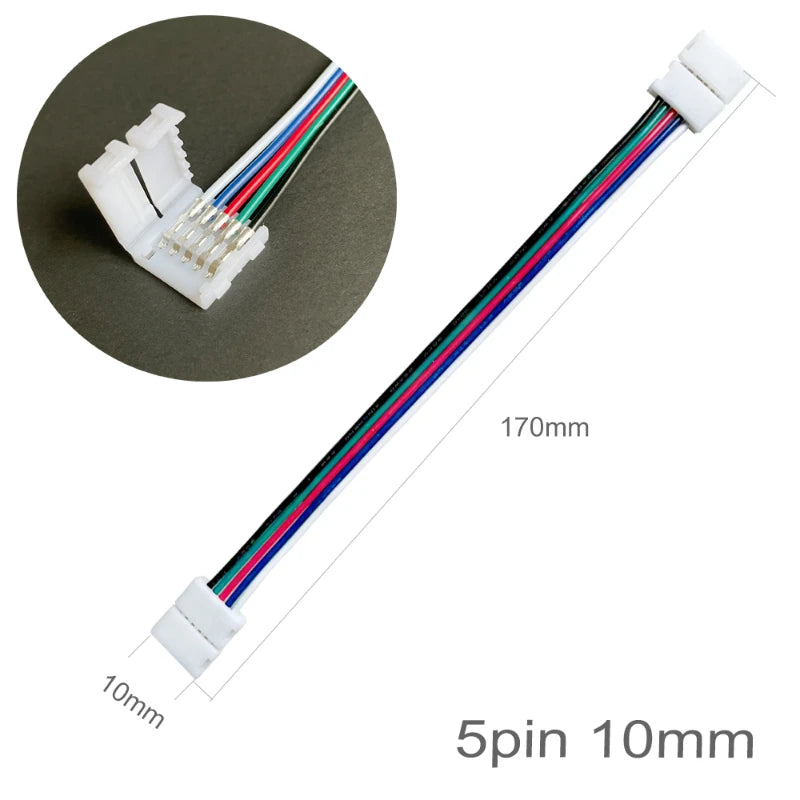connecteur double tête bande led 2pin 3pin 4pin 5pin 6pin 15cm blanc rouge noir