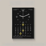 horloge murale moderne mécanique calendrier unique antique rouge noir minimaliste