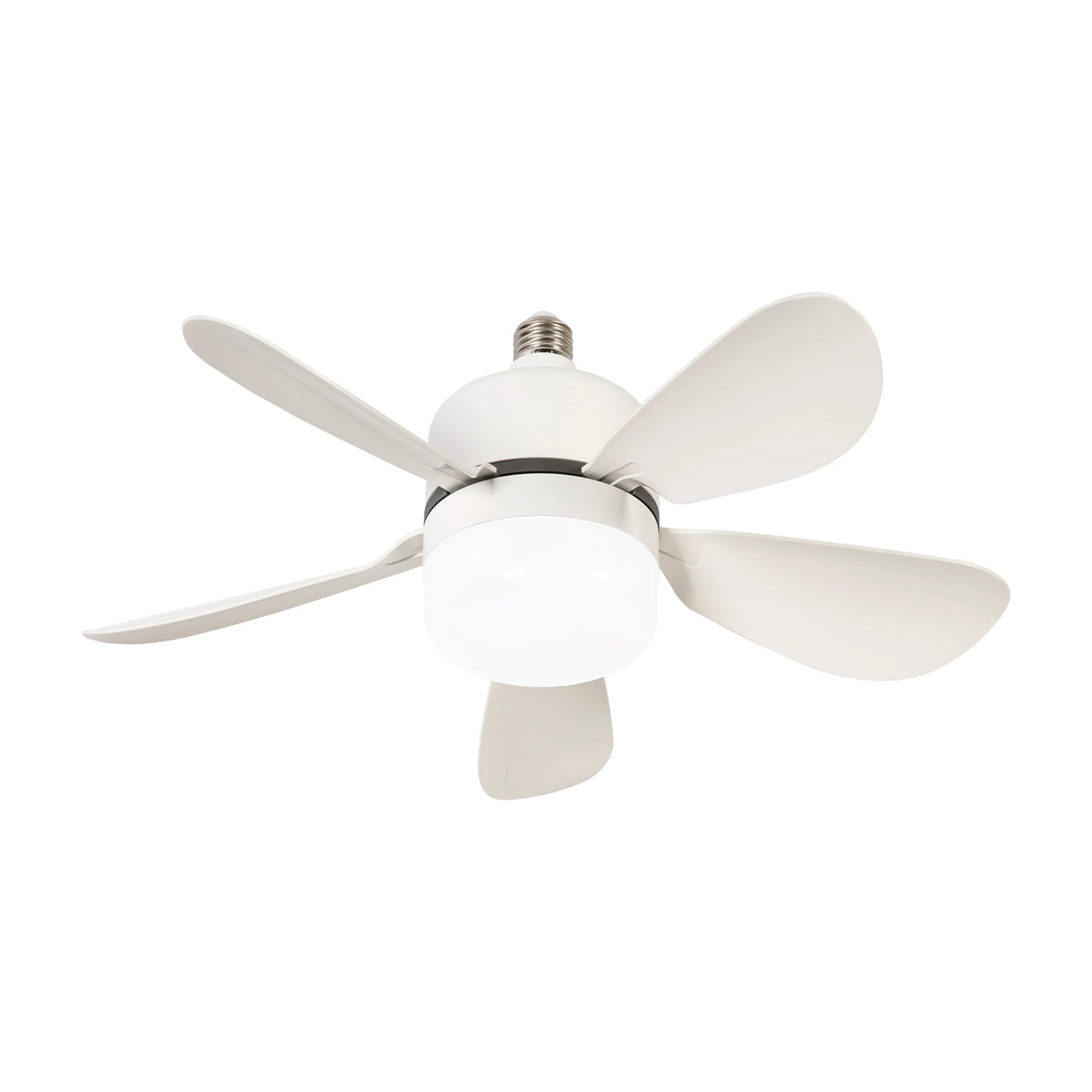 ventilateur lumière led télécommande moderne blanc contemporain fixations invisibles douille e27