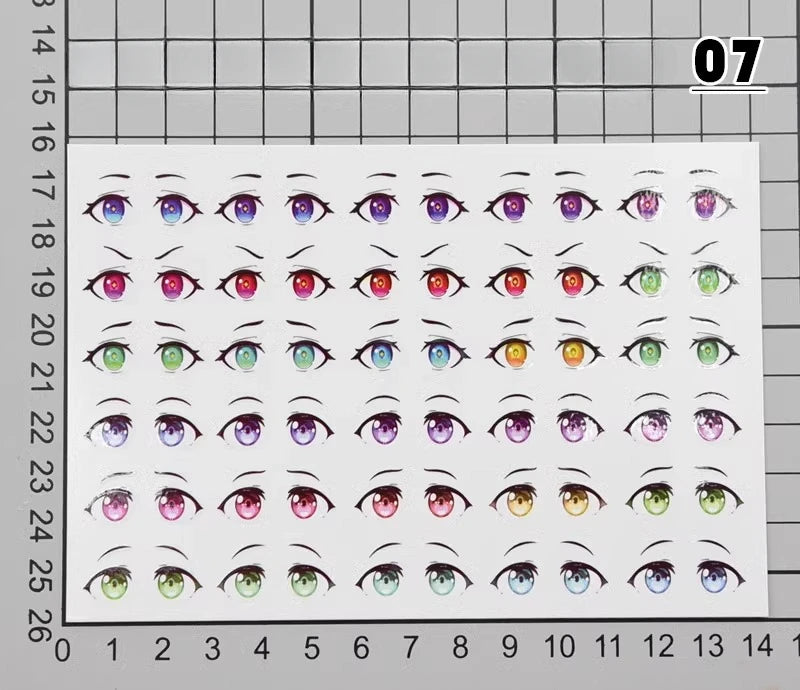 autocollants yeux stylisés multicolores dessin animé adhésifs argile polymère ultra légères diy bricolage travaux