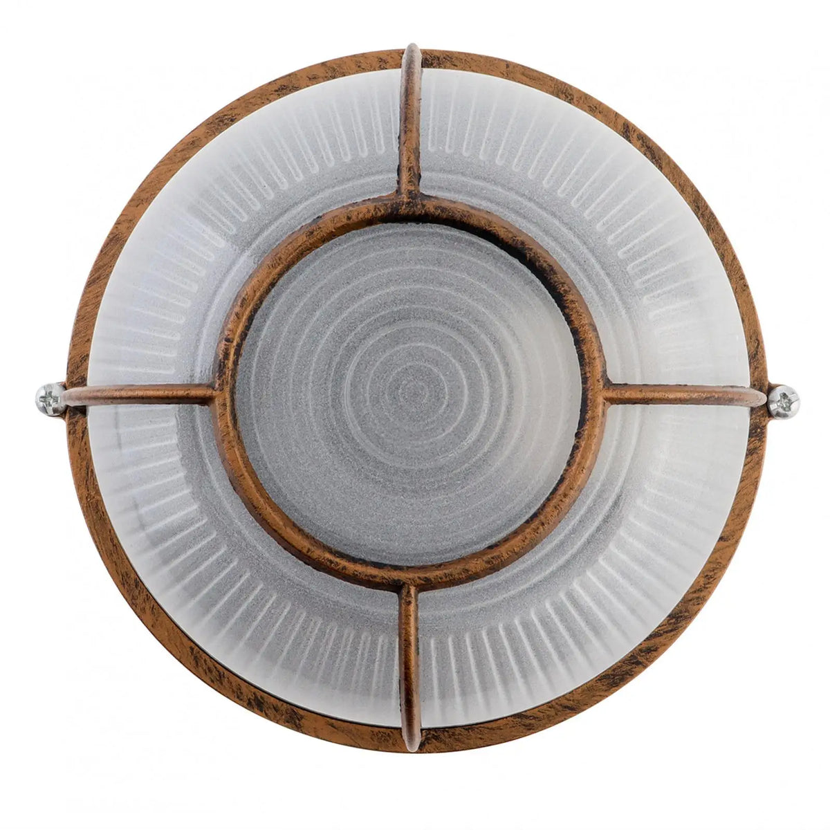 lampe vintage marron clair rayures vertes blanc translucide rustique
