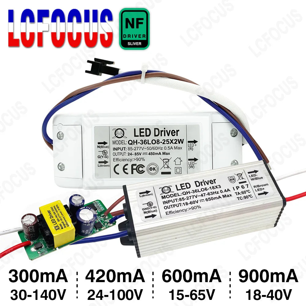 driver led blanc industriel certifié rohs 300ma 600ma 900ma aluminium pcb plastique