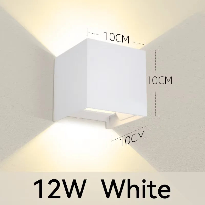 applique murale led contemporaine noire ip65 mur salon éclairage maison 3000k 85265v