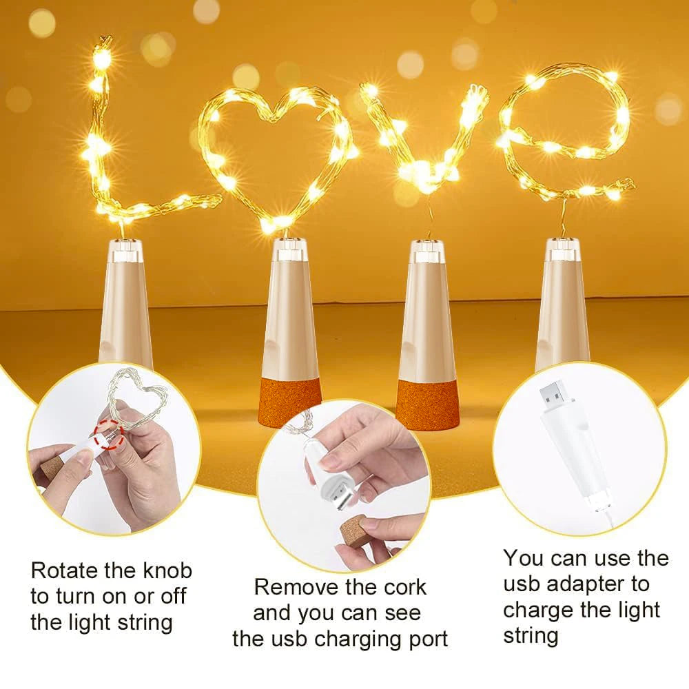 guirlande lumineuse led blanc cuivre moderne décoration intérieure adhésive rechargeable usb