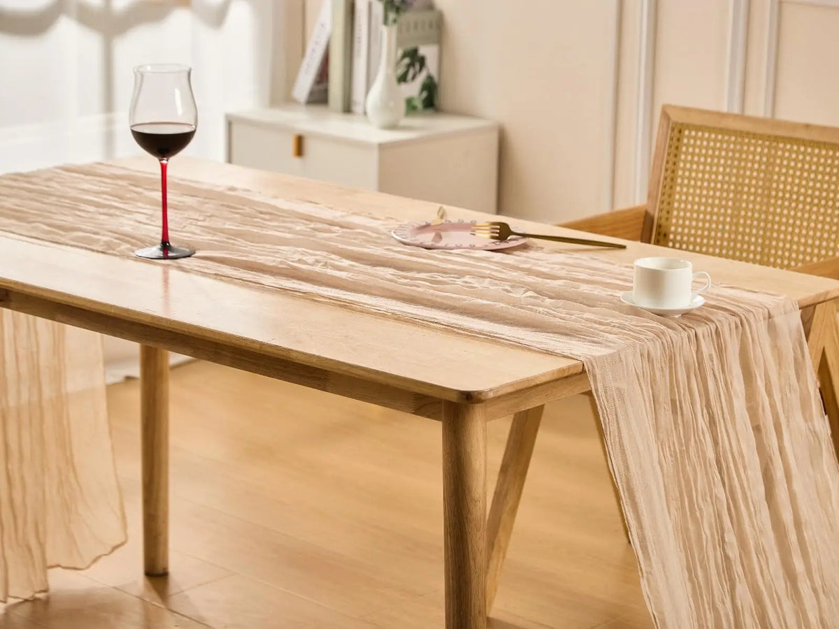 serviette table beige clair rayures fines moderne décoration table banquet