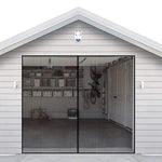 rideau sécurité porte garage noir maille moderne clips 400x200cm aspiration magnétique
