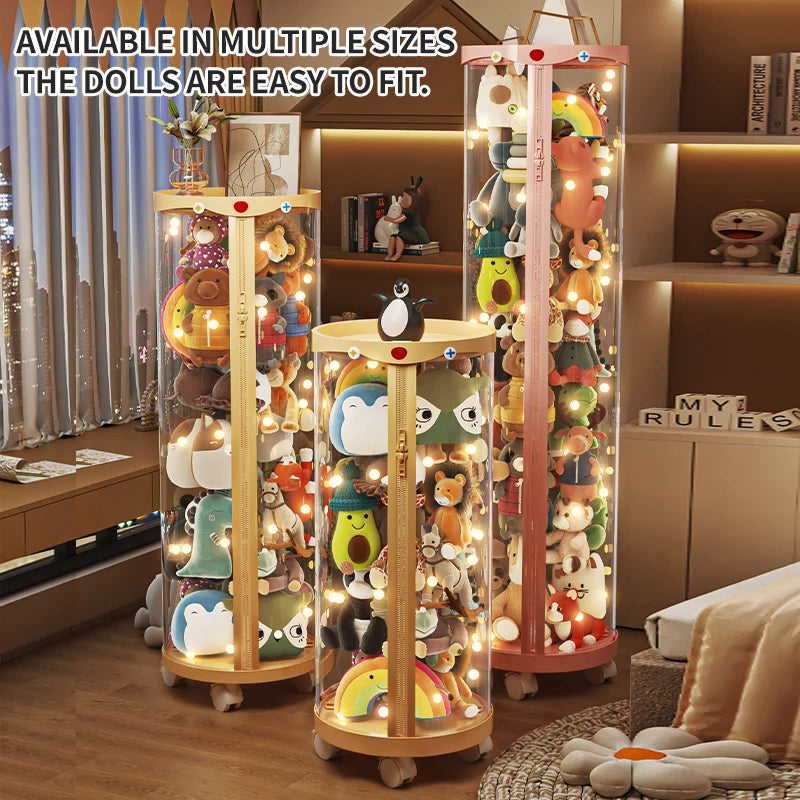 boîte jouets rotative transparente moderne roulettes multicolore organisateur enfant plastique respectueux environnement