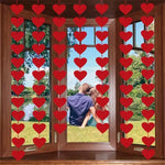 guirlande coeurs rouge décoration saint valentin mariage anniversaire fête simple opacité