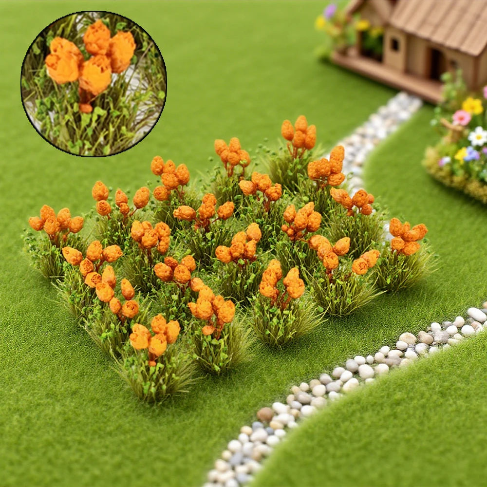 plantes artificielles miniatures bouquet fleurs orange violet blanc jaune dioramas matériaux diy.setSceneMaterials