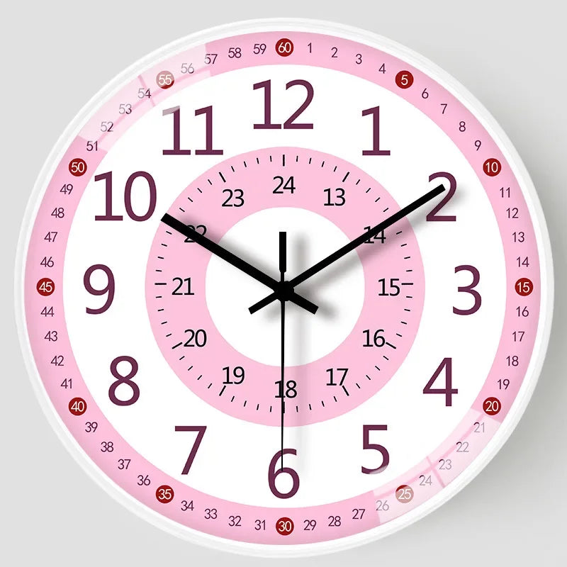 horloge murale dessin animé quartz aiguille enfantin vaisseau spatial blanc mural