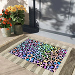tapis d'entrée moderne imprimé léopard multicolore anti dérapant imperméable résistant bactéries adultesextérieurintérieur