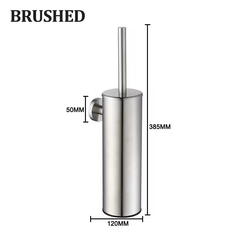 porte brosse toilette acier inoxydable chrome gris doré moderne salle bain fixations incluses