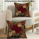 housses coussins motif roses vintage polyester peacheskin 40x40cm 45x45cm 50x50cm 60x60cm