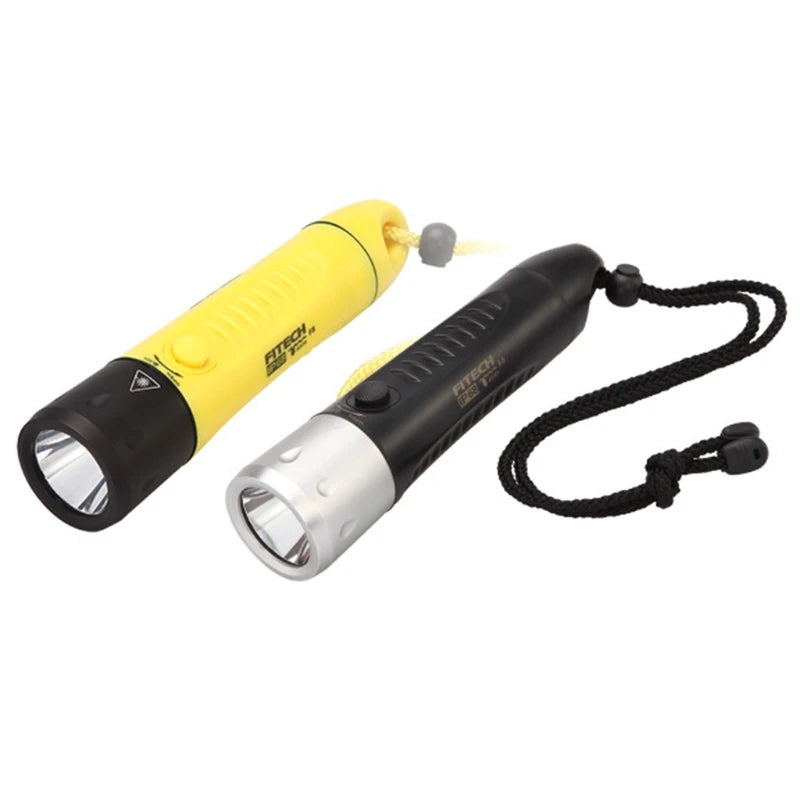 torche poche rechargeable jaune noire led antidérapante plongée sport sécurité