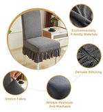 Housse chaise moderne rayées bleu gris vert élasthanne polyester amovible lavable