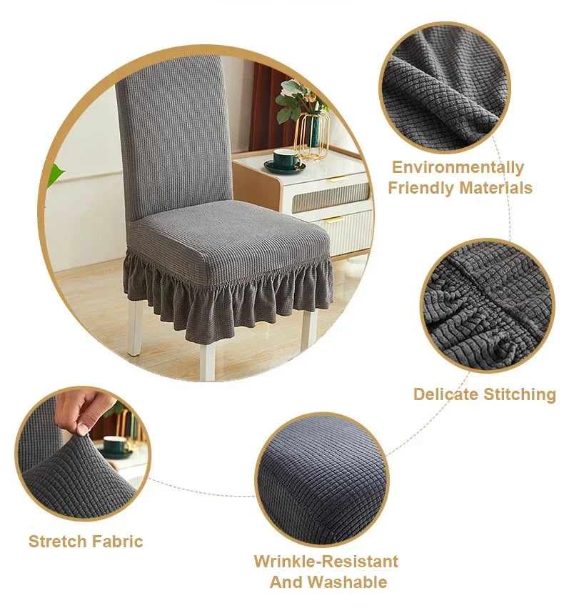 Housse chaise moderne rayées bleu gris vert élasthanne polyester amovible lavable