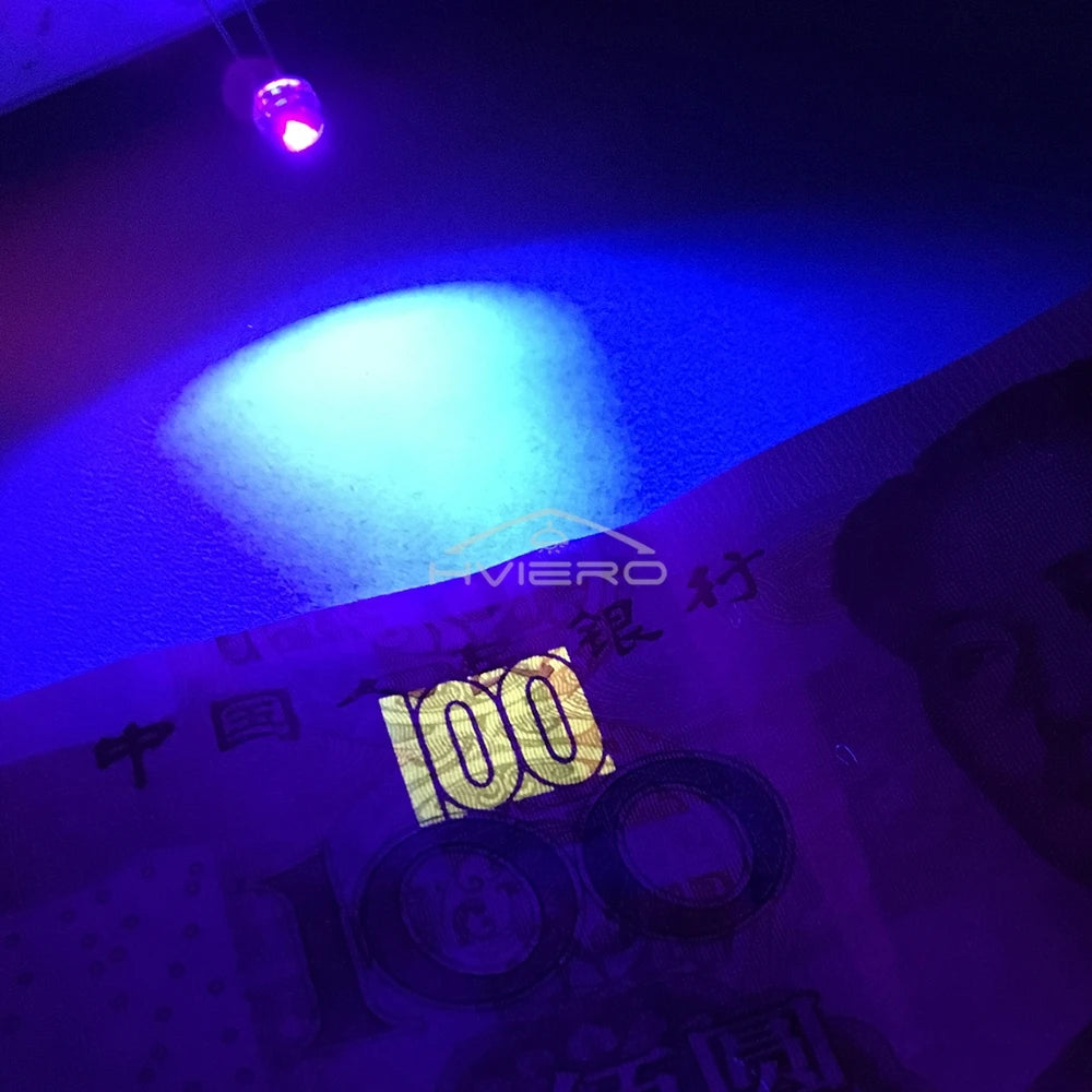 Diodes led 5mm bleu vert rouge blanc chaud jaune violet rose orange transparentes 20000h
